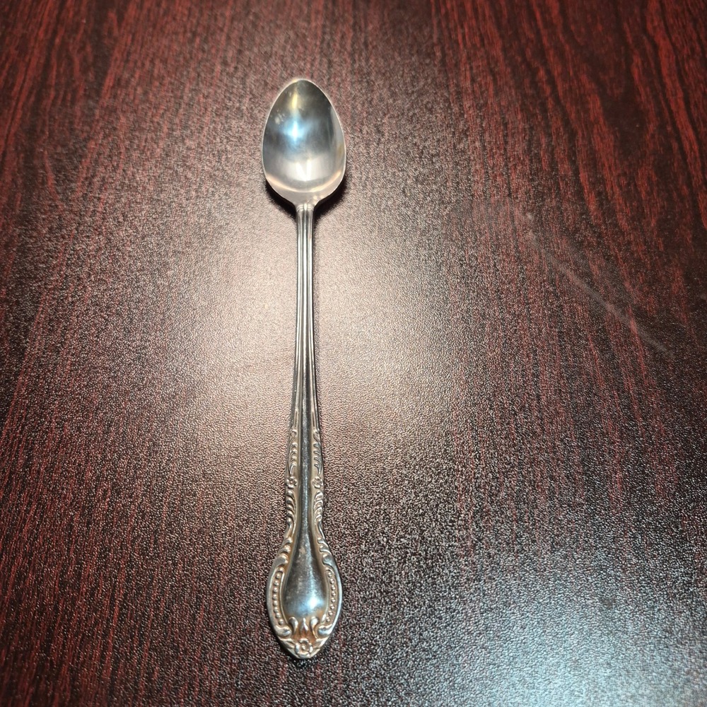 Columbia Stainless Steel Japan Flatware Beaded Floral Dinner Ice Tea Spoon